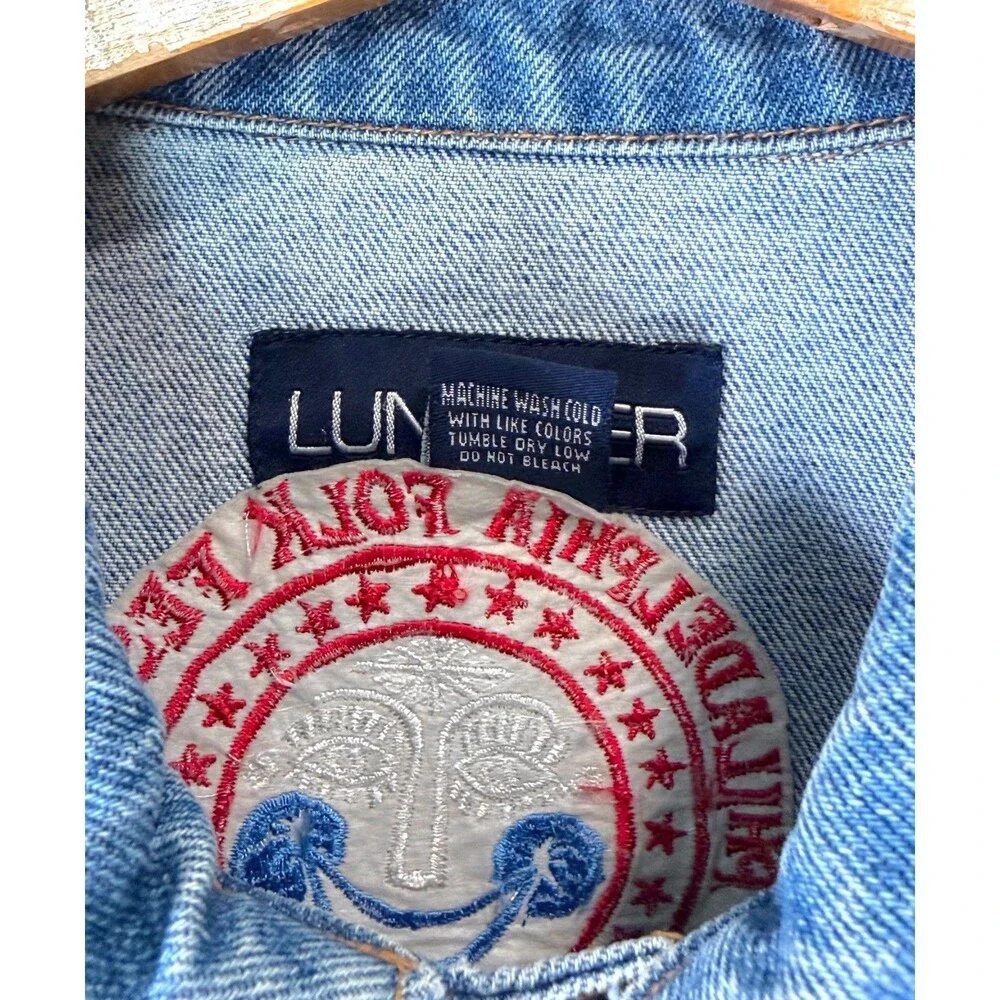 Vintage Philadelphia Folk Festival Master Gardener Denim Jacket